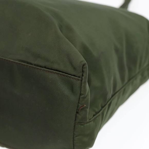 PRADA Tote Bag Nylon Khaki Silver Auth ep5279 - Picture 12 of 16